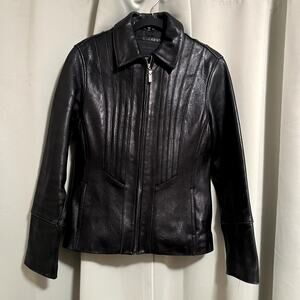 Vintage 90s Avanti New York Women's Black Leather Jacket